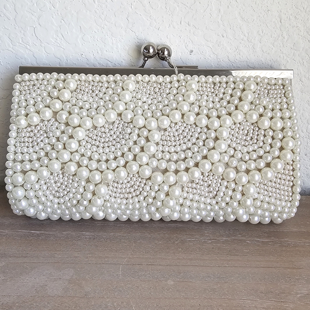 RSVP pearl (faux) clutch bag
